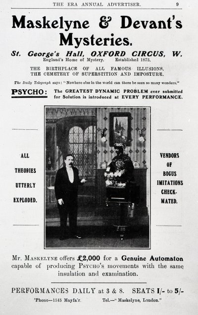 Advertisement for Maskelyne and Devant